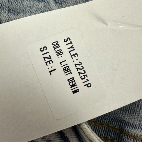 Blue B High-Waisted Light Wash Fringe Embellished Jeans With Raw Hem Size L - Picture 7 of 8